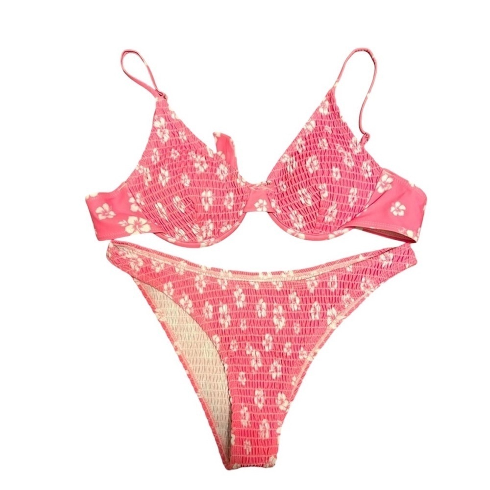 Pink Floral Women's Bikini Set